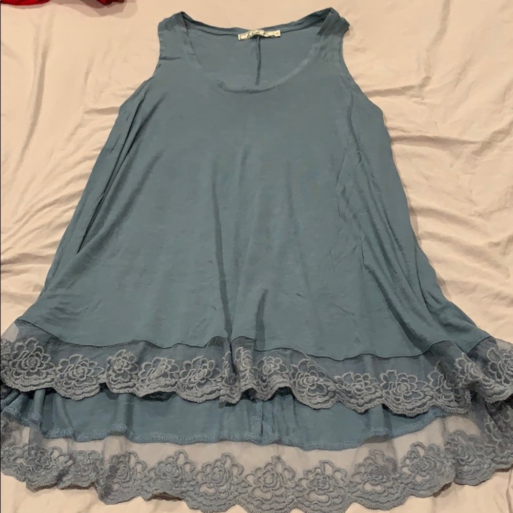 Blue cotton dress